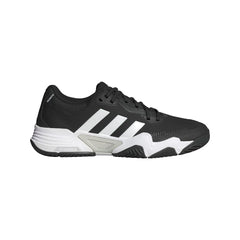 adidas Mens Solematch Control 2 Tennis Sneaker Black/White/Silver Metallic 6.5