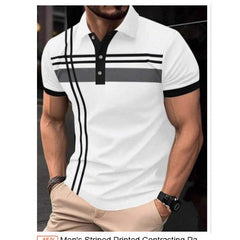 Chemise décontractée homme imprimée à boutons, avec col à revers