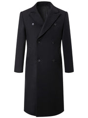 Men's Double-Breasted Slim-Fit Trench Coat