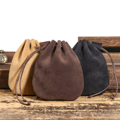First-layer Cowhide Braided Drawstring Storage Pouch, A Wallet Thats Both Vintage And Stylish