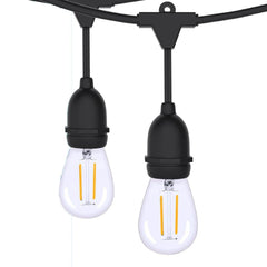 48 Ft. LED String Lights Outdoor Commercial Grade Waterproof Bulbs