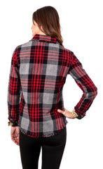 Cape Cod Tunic Grey Red Flannel Yarndye