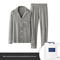 Jacquard Plaid AutumnWinter Mens Pajama Set