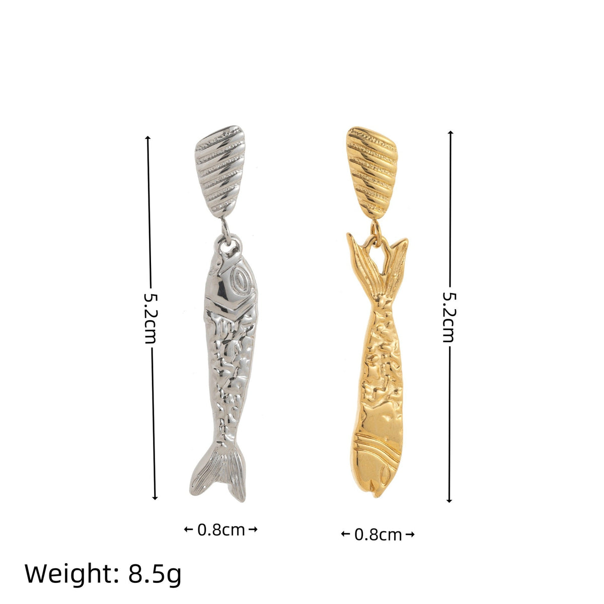 Boucles d’oreilles puces artistiques longues en acier inoxydable