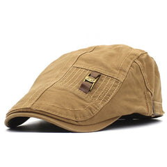 Casquette rétro à visière pointue en cuir avec bouton de jean pour homme et femme