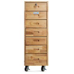 7 Drawer Rolling Cabinet - Heavy Duty Casters, Hardwood