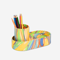 ENSEMBLE PLATEAU + TASSE MARBRÉ À LA MAIN - ARC-EN-CIEL