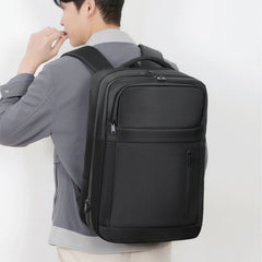 Solid-color Water-repellent Multi-functional Business Laptop Backpack