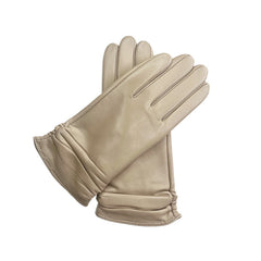 Guantes de piel de oveja de colores para mujer, aptos para pantallas táctiles