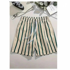 Bermuda hawaïens de plage pour hommes, motif rayé 3D