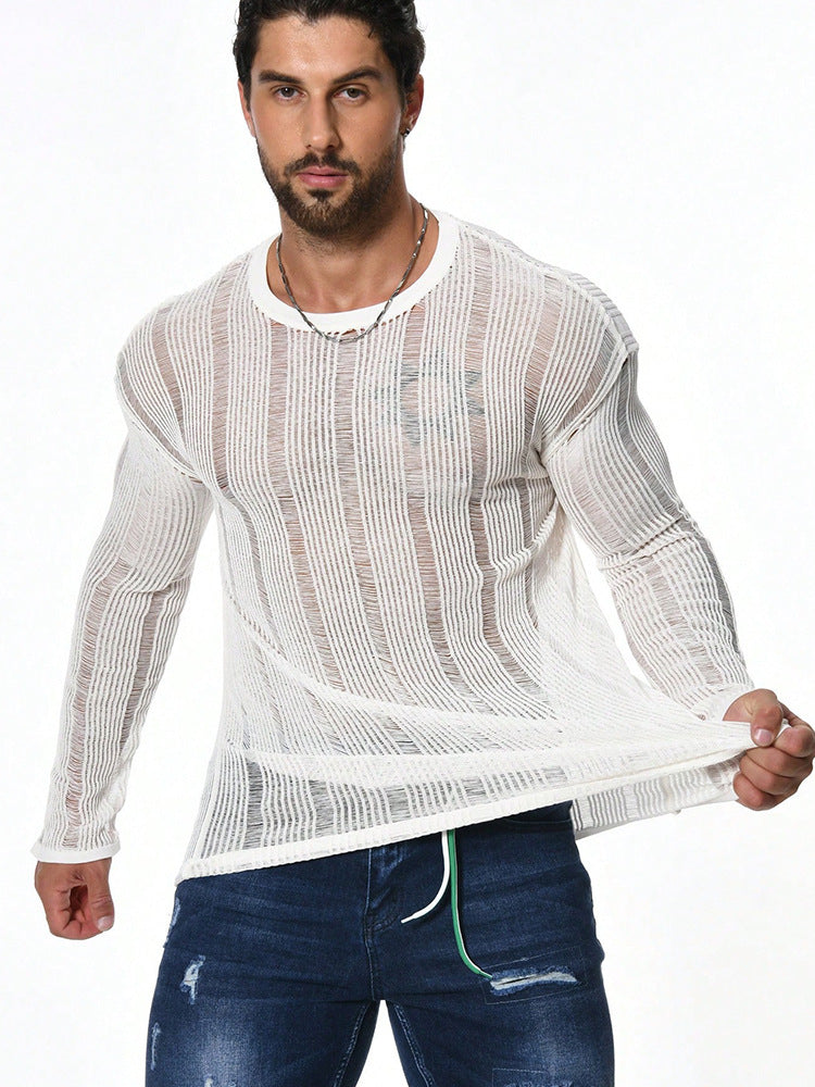 Pull ample à manches longues, polyvalent, pour homme