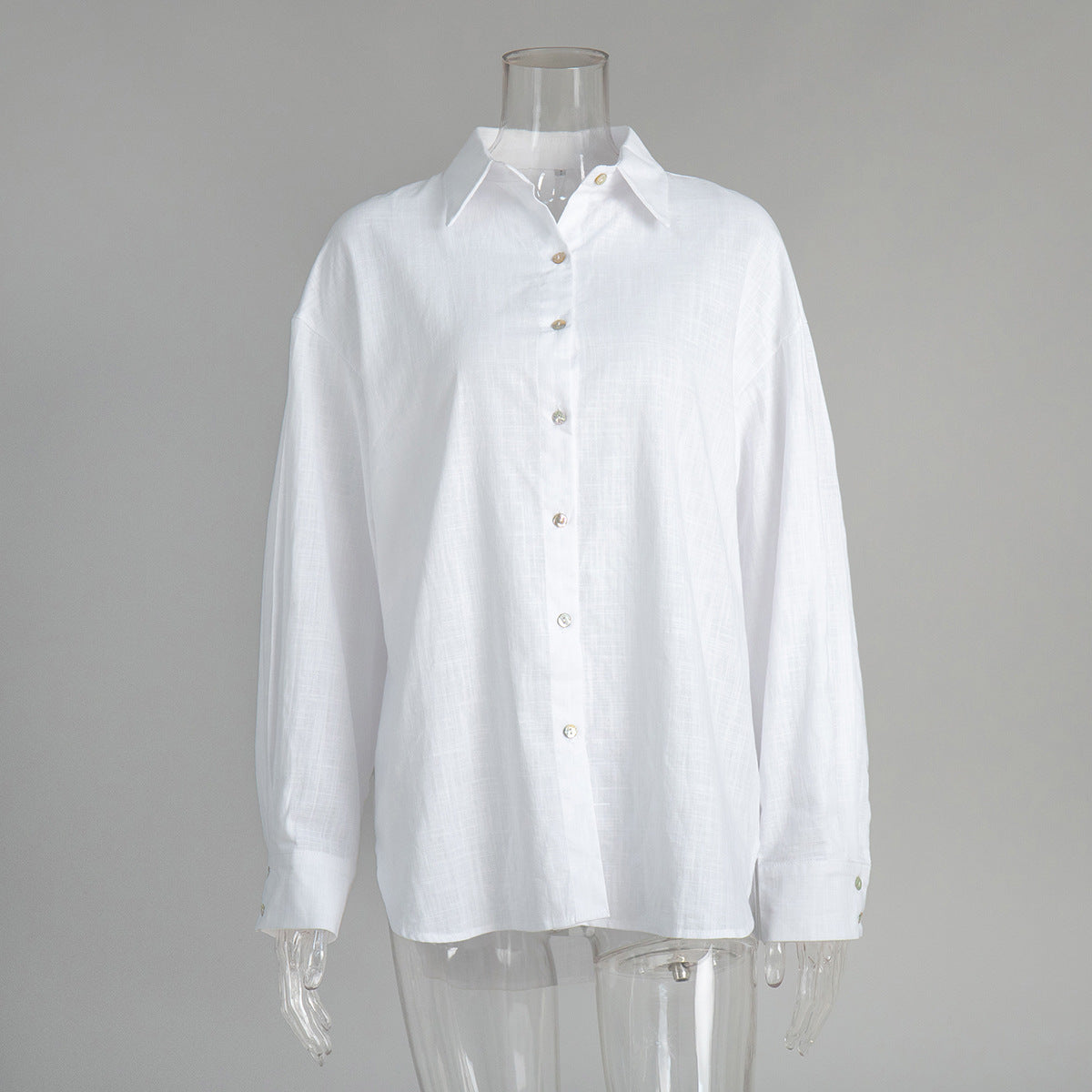 Chemise décontractée unie, minimaliste et ample