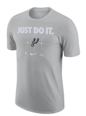 Mens Large Grey San Antonio Spurs Nike t-shirt with Just Do It graphic