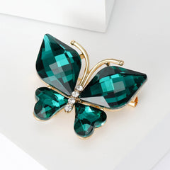 Fashionable Diamond-Encrusted Small Crystal Glass Butterfly Brooch
