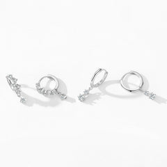 S925 Sterling Silver Geometric Irregular Sparkling Diamond Earrings For Women