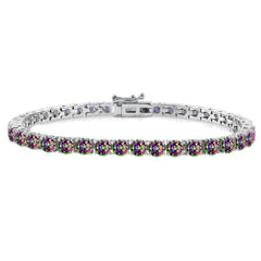 4mm Round Mystic Topaz Tennis Bracelet