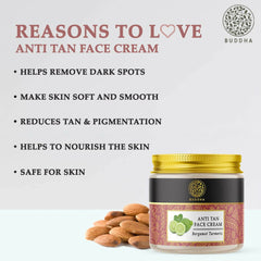 Crème visage naturelle Buddha anti-bronzage - Pour un teint éclatant, éliminer le bronzage et les taches brunes