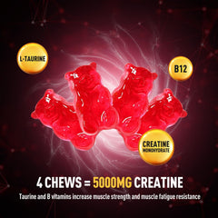 Room Temperature Water Creatine Gummies 60 Count Jelly Candies
