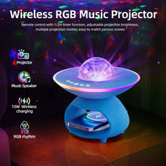 LED Dynamic Starry Sky Projector Light USB Bluetooth Speaker Atmosphere Light