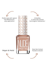 Pastel Vegan Nude Nail Polish 13ml - Cruelty-Free, Non-Toxic, Intense Coverage