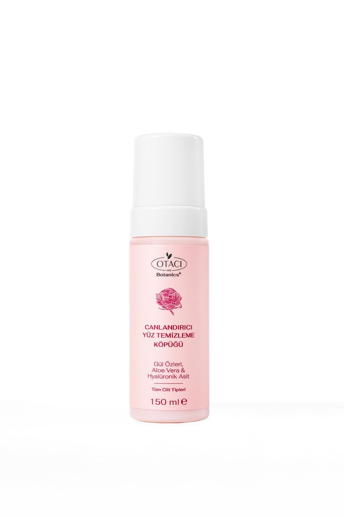 Espuma limpiadora facial con extracto de rosa Otacı 150ml - Limpiador suave | Vegano