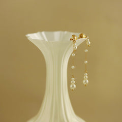 Vintage-style Long Tassel Pearl Shell Earrings