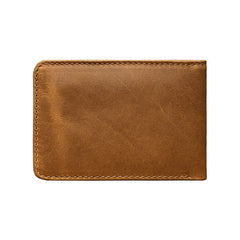 Oil-waxed Leather US Dollar Clip Card Holder