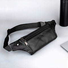 Genuine Leather Sports Waist Pack For Men, Invisible Running Pack