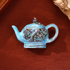 Fashionable Court-style Diamond-encrusted Kettle Brooch