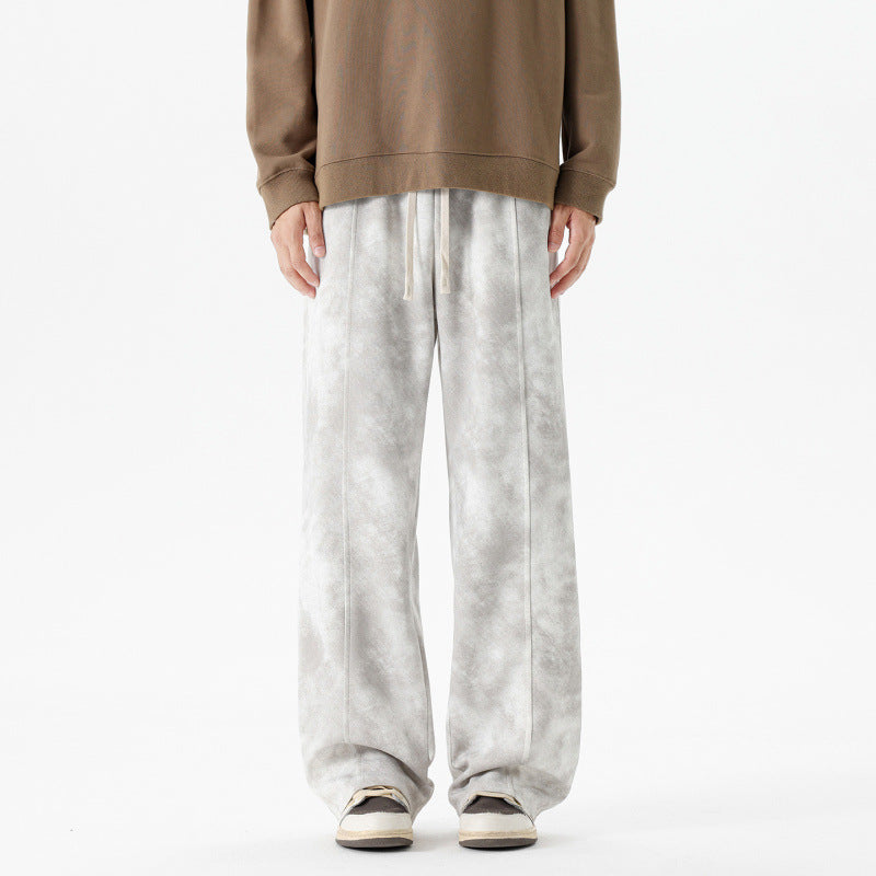 Pantalon homme rétro décontracté, ample à jambes larges
