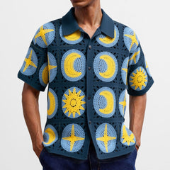 Gilet-sweat tricoté d'été pour homme à manches courtes