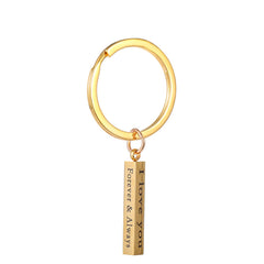 Creative Rectangular Double-sided Engraved Keychain Three-dimensional