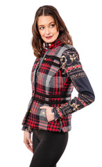 Rosey Vest Grey Plaid Flannel