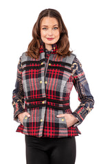 Rosey Vest Grey Plaid Flannel