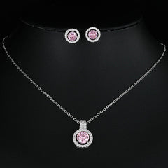 Two-piece Zircon Disc Necklace Set