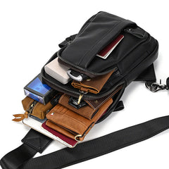 Leather Fashionable Large-Capacity Mens Crossbody Bag