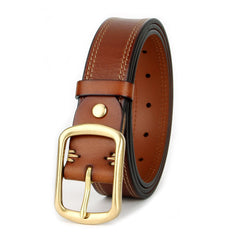 Ceinture vintage vieillie en cuir de vache pleine fleur