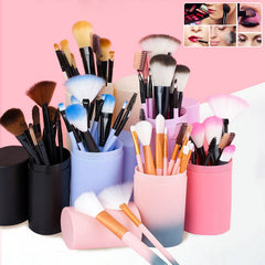 Set de 12 brochas de maquillaje para rubor, sombra de ojos, pestañas e iluminador