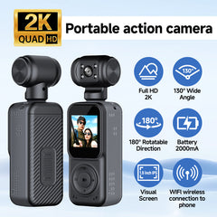 Panoramic Sports Camera Handheld DV Outdoor HD 4K Dual Lens Cycling Recorder Camera