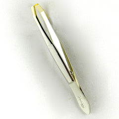 Perge Solingen Gold Plated Tweezers - Precision Grooming Tool for Eyebrow Shaping & Small Object Handling