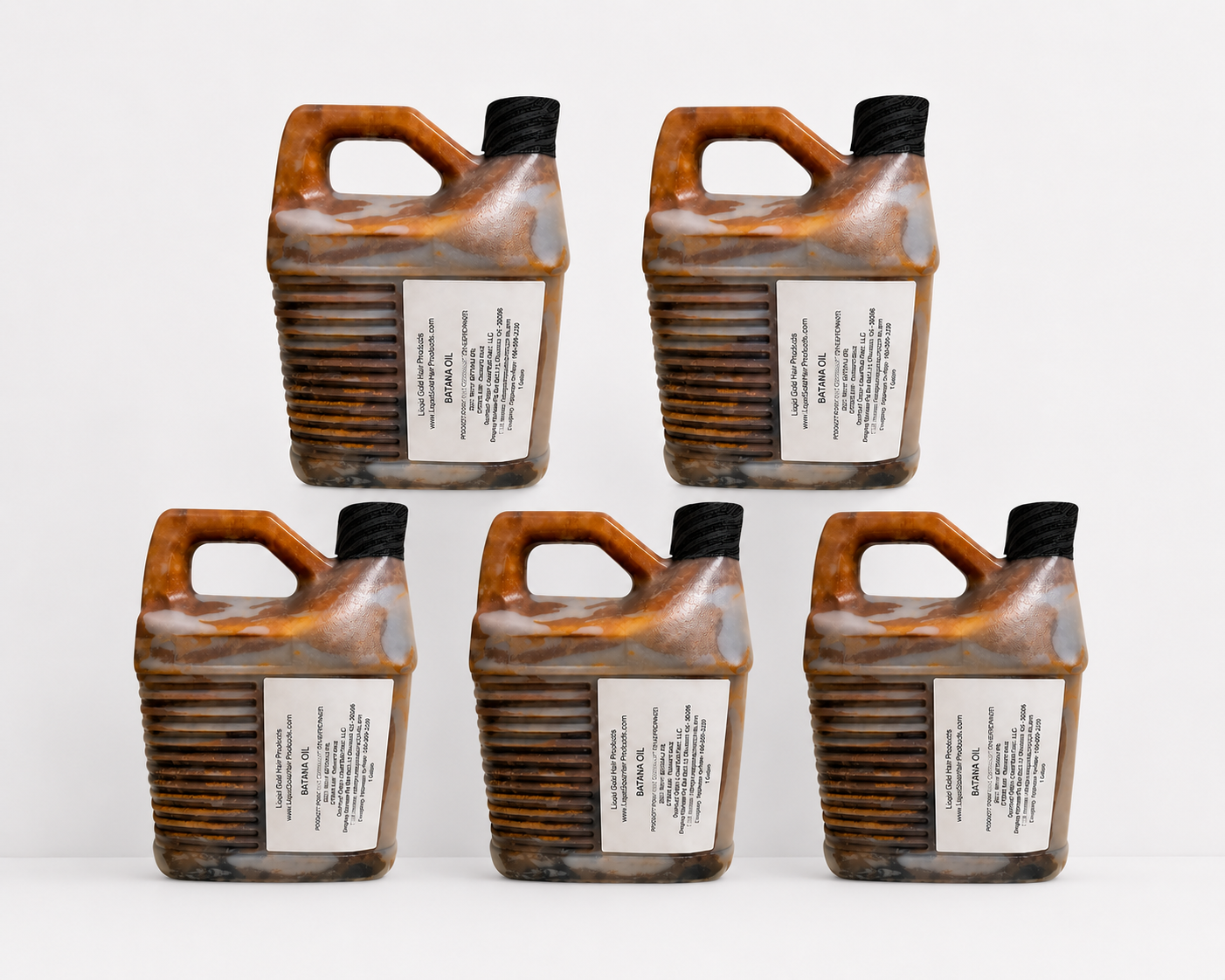 5 - 1 Gallon Jugs (35 Pounds) of authentic raw batana oil imported from Honduras for dry hair.