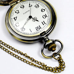 Nostalgic Retro Butterfly Flower Carved Hollow Pocket Watch