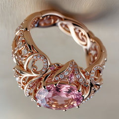 Niche Minimalist Copper Ring With Zircon Inlay