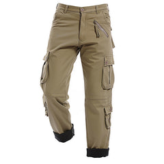 Pantalon de travail homme grande taille, ample, chaud, épaissi et doublé en polaire