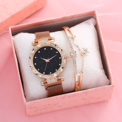Magnetic Strap Set Womens Quartz Wristwatch