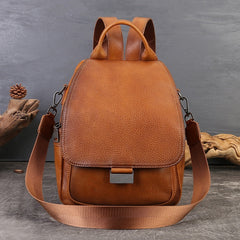 Womens Fashion Large-capacity Top-grain Leather Backpack
