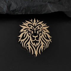 Retro Hollowed-Out Lion Brooch Accessory