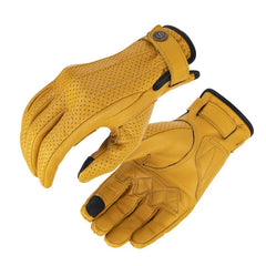 Gants de moto en cuir chamoisé pour homme et femme