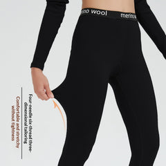 Womens Merino Wool Base-Layer Pants Outdoor Quick-Dry Tights