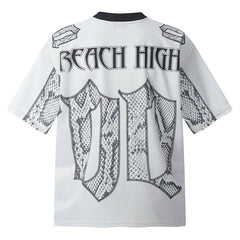 T-shirt en jersey à manches courtes avec motif d’écailles de serpent, coupe ample